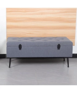 PANCHINA CONTENITORE BELLAHOME "LISA" IN TESSUTO GRIGIO ANTRACITE, 102X44X40 CM